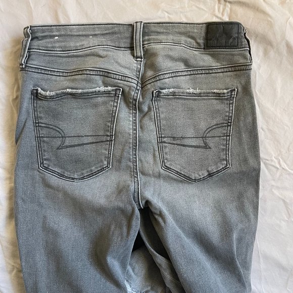 American Eagle Grey Ripped Jeans - Picture 3 of 4